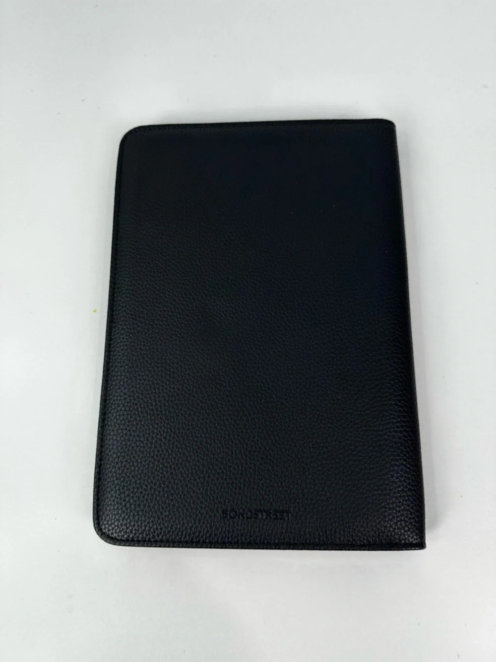Bond Street Black Faux Leather Padfolio Folder Holds 5.5x8.5 Pad Pen & ID Holder
